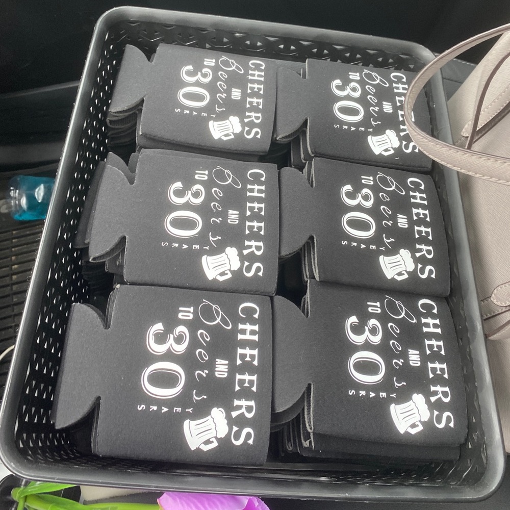 Cheers and beers to 30 years koozies